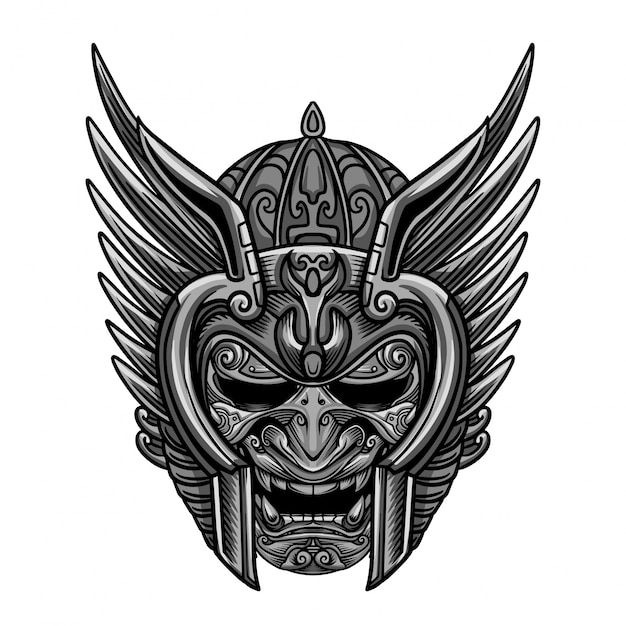 Sky silver warrior mask vector