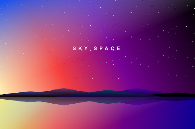 Vector sky space and galaxy background