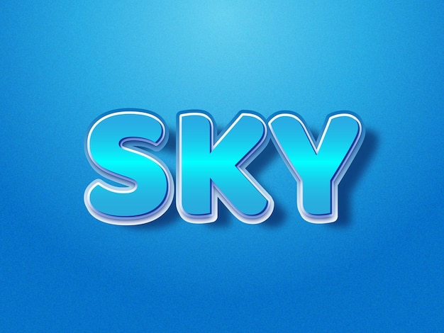 Vector sky style text effect free vector