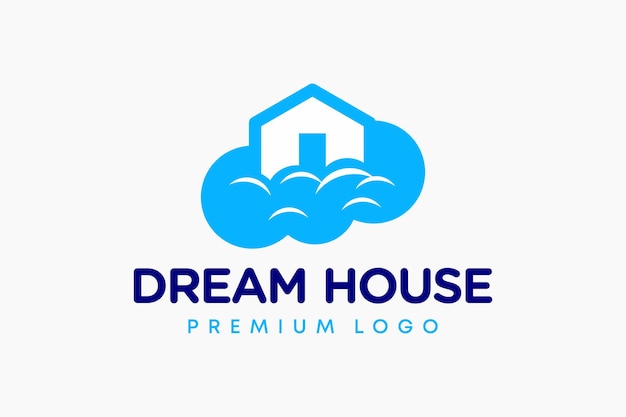 Sky with everyone39s dream house Logo premium vector