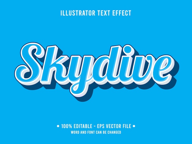 Vector skydive editable text effect modern style