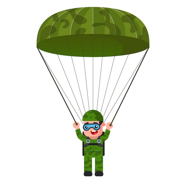 Skydiver in kaki militaire uniforme afbeelding