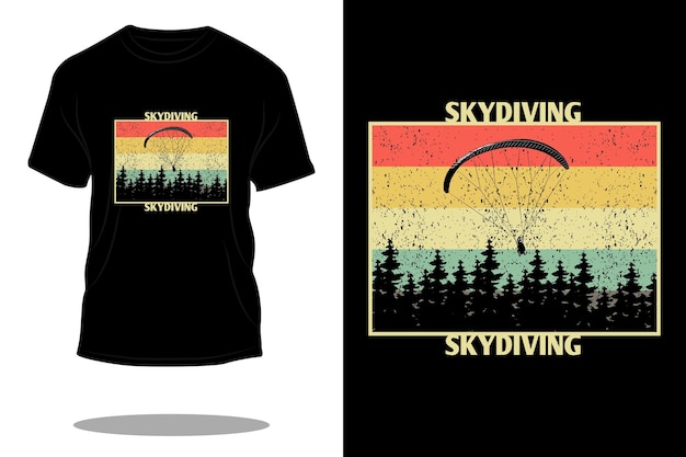 Skydiving retro t-shirtontwerp