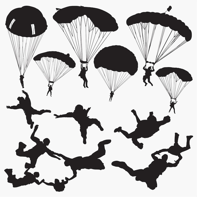 Skydiving silhouettes