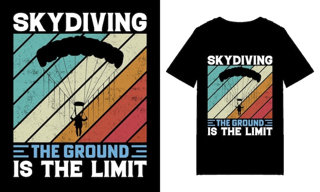 ベクトル skydiving the ground is the limit タイポグラフィ t シャツ デザイン