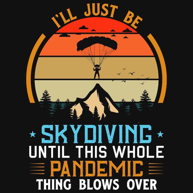 Skydiving vintage tshirt design