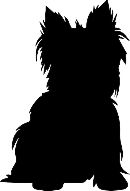 Skye Terrier black silhouette with transparent background