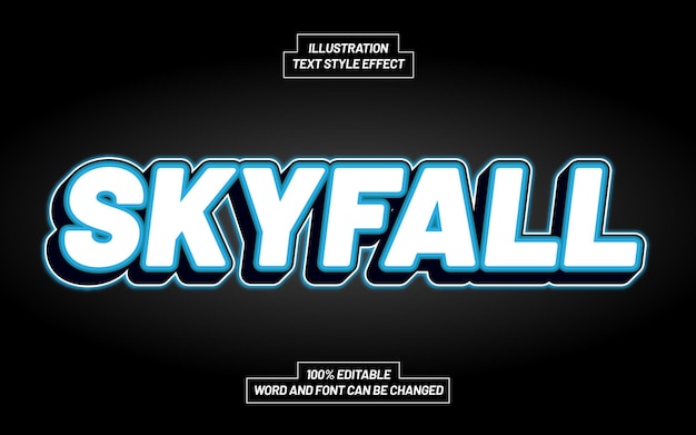 Skyfall 3D vetgedrukt tekststijleffect
