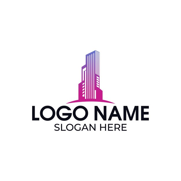 Vector skyline building logo design vector