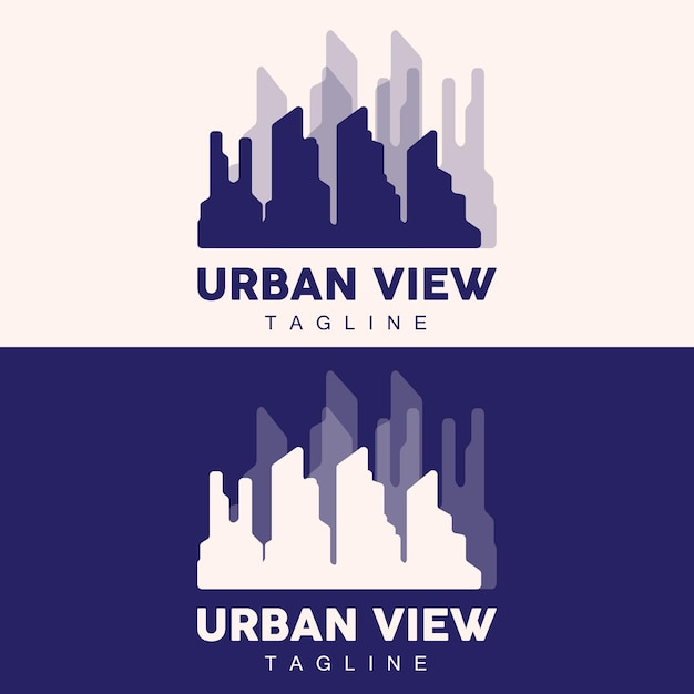 Vettore skyline logo simple modern design of skyscrapers vector cityscape buildings icon silhouette illustration