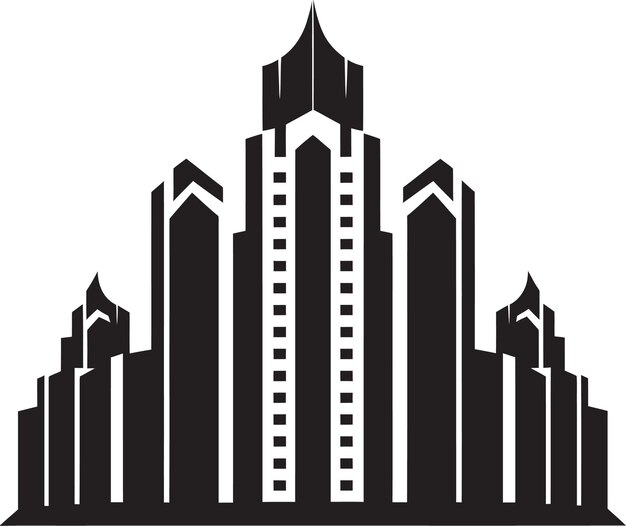 Vector skyline multifloor design multifloor vector logo icon metropolitan heights sketch cityscape buildin