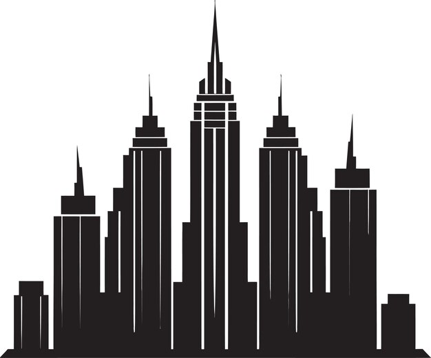 Vector skyline multifloor design multifloor vector logo icon metropolitan heights sketch cityscape buildin