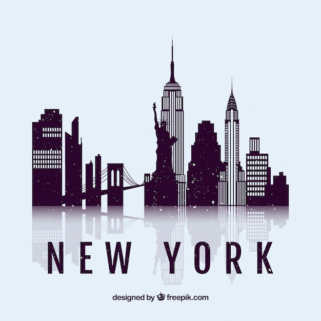 Vector skyline silhouette of new york city