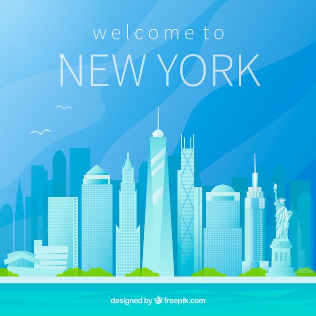 Vector skyline silhouette of new york city