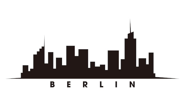 Skyline van Berlijn en bezienswaardigheden silhouet vector