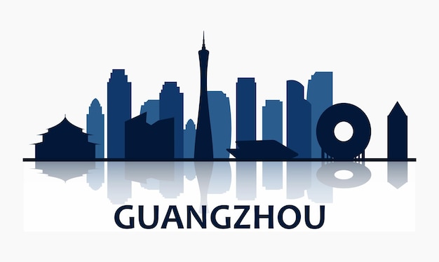 Skyline van de stad Guangzhou Vector illustratie