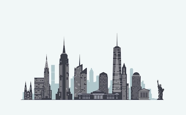Vector skyline van new york