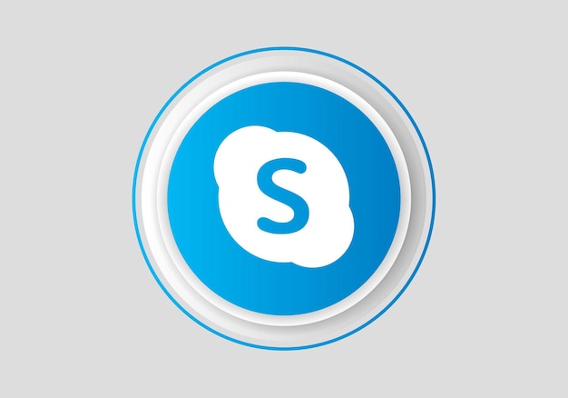 벡터 skype 로고 벡터는 인기 있는 소셜 미디어 앱의 로고를 양식화한 표현입니다.