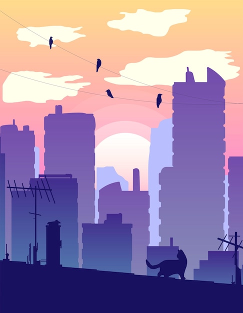 Vector skyscape illustration backgroundv