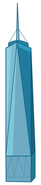 Vector skyscraper building on white background