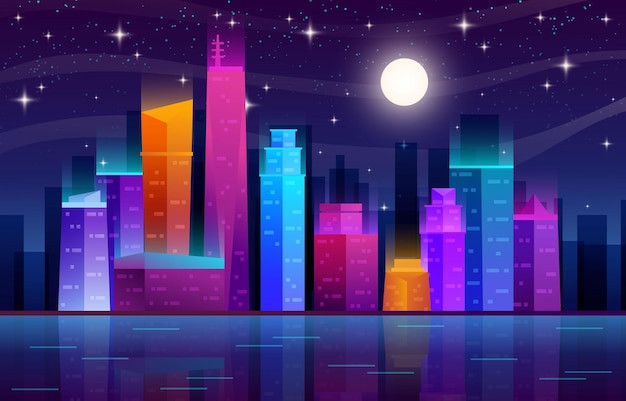 Skyscraper night background