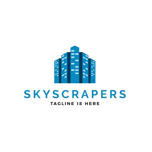 Skyscrapers logo vector icon illustration