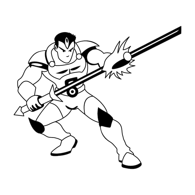 वेक्टर skywalker superhero character in glyph style