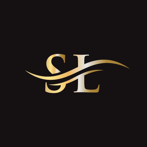 Logo della lettera sl modello vettoriale di progettazione del logo aziendale della lettera sl iniziale