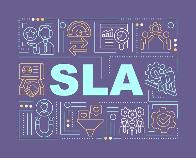 SLA 単語の概念の濃い紫色のバナー