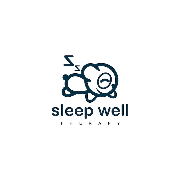 Slaap panda logo ontwerpsjabloon voor slaaptherapie bedrijf.