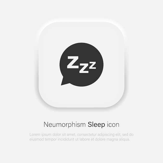 Slaap vector icoon in trendy neumorfisme stijl. Vectoreps 10