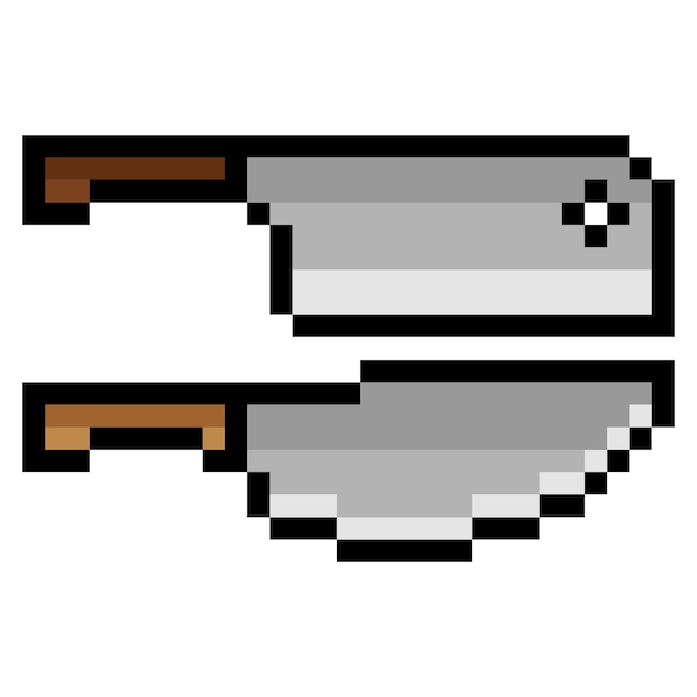 Slagersmes in pixel art stijl