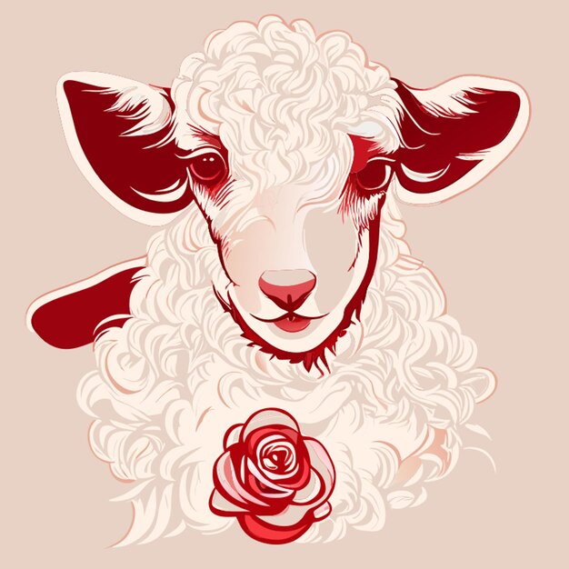 Slain lamb vector illustration