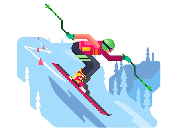 slalom downhill skiing