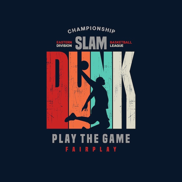 Vector slam dunk basketball championship tees design