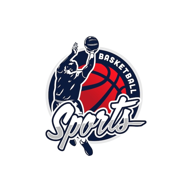 Slam dunk basket logo design illustrazione basket campionato logo design modello