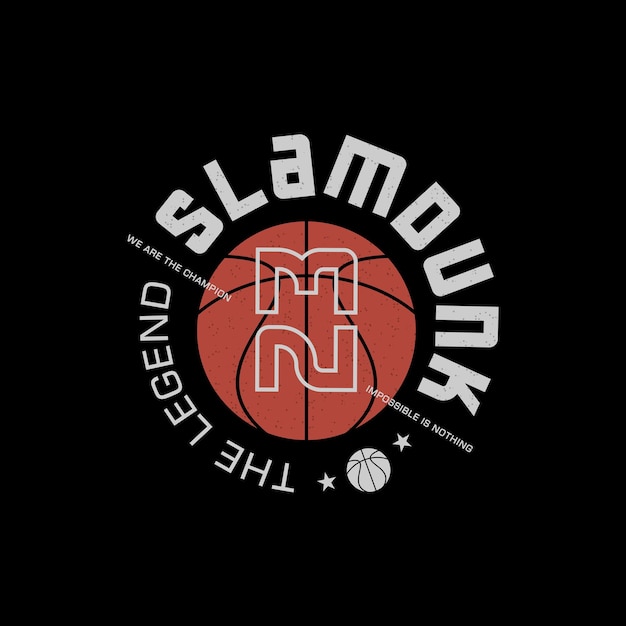 Slam dunk basket grafica sportiva per giovani design t-shirt stampa