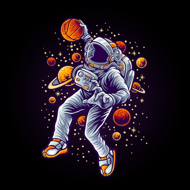 Slam dunk space illustration