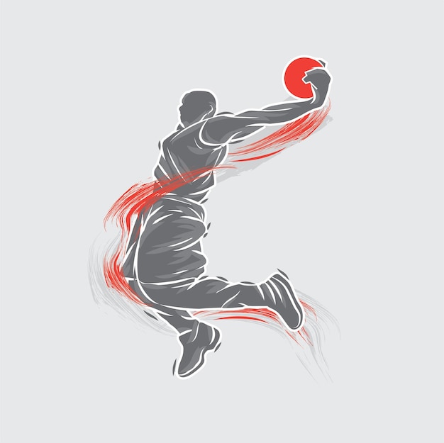 slamdunk stijl basketbal speler silhouet vectorillustratie Goed voor sport grafische middelen