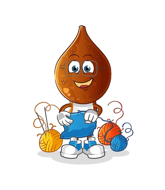 Slang fruit hoofd cartoon kleermaker mascotte cartoon vector