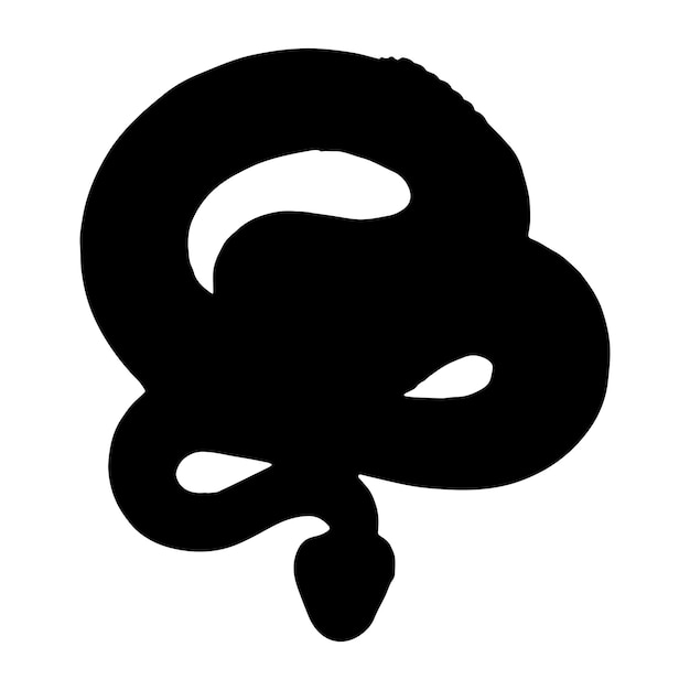 slang silhouet zwart geïsoleerd met witte achtergrond