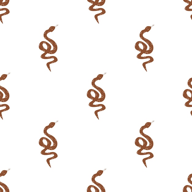 Slangen naadloos patroon Slangen langwerpige pootloze vleesetende reptielen Wild West thema