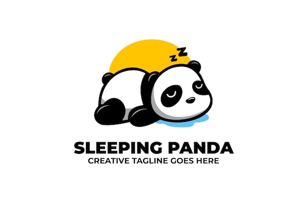 Slapende panda cartoon mascotte logo