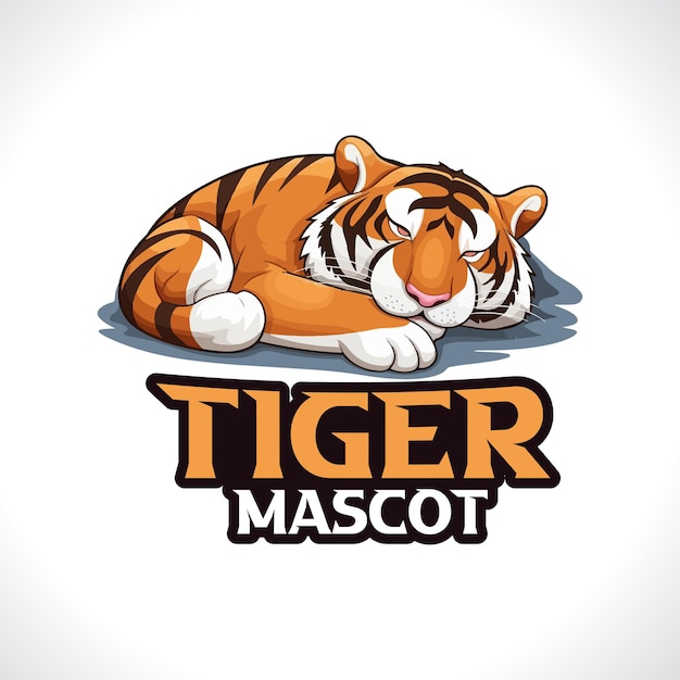 Slapende tijger mascotte logo tijger vector