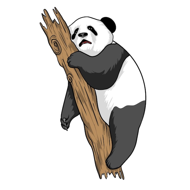 Vector slaperige slaperige panda clipart