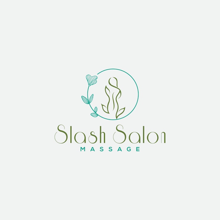 Vector slash salon logo, beauty logo, vintage and business logo design in vector template.