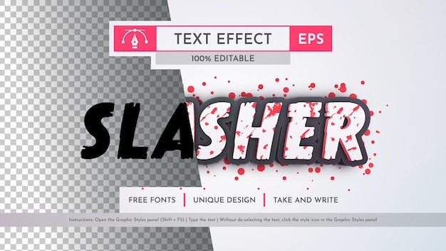 slasher editable text effect font style