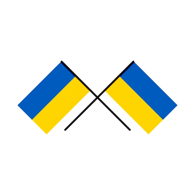 Slava ukraini en glorie aan oekraïense oekraïense vlaggen kruisen
