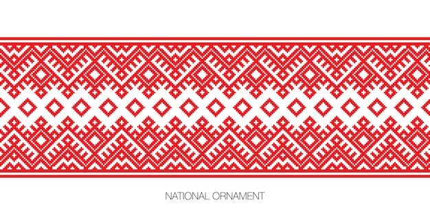 Slavic red and belarusian national ornament. embroidery.