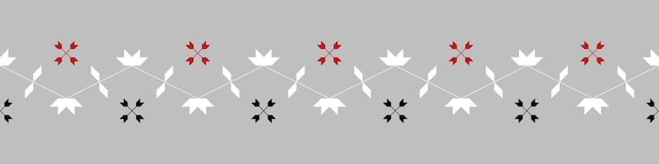 Vector slavic seamless border black red white